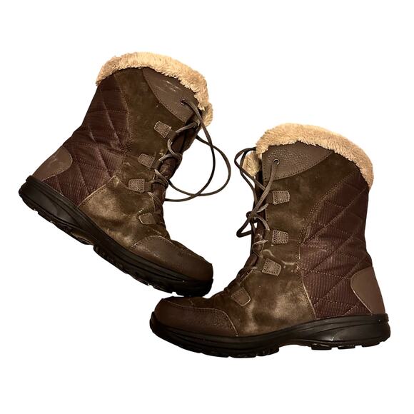 Columbia Women 11 Ice Maiden II Brown Snow Boots Sherpa Brown Winter Waterproof - Picture 1 of 10